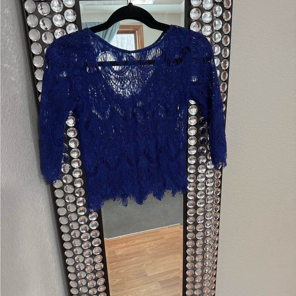 Ezra Royal Blue Lace Top